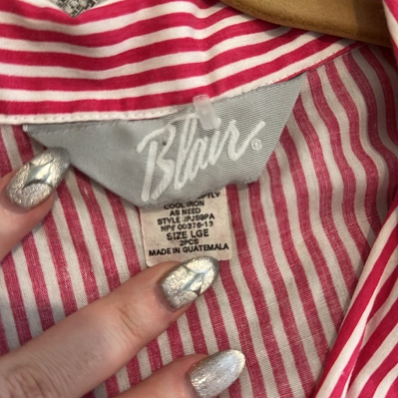 Vintage Blair Barbie Button Up Pink White Stripe - Picture 2 of 3